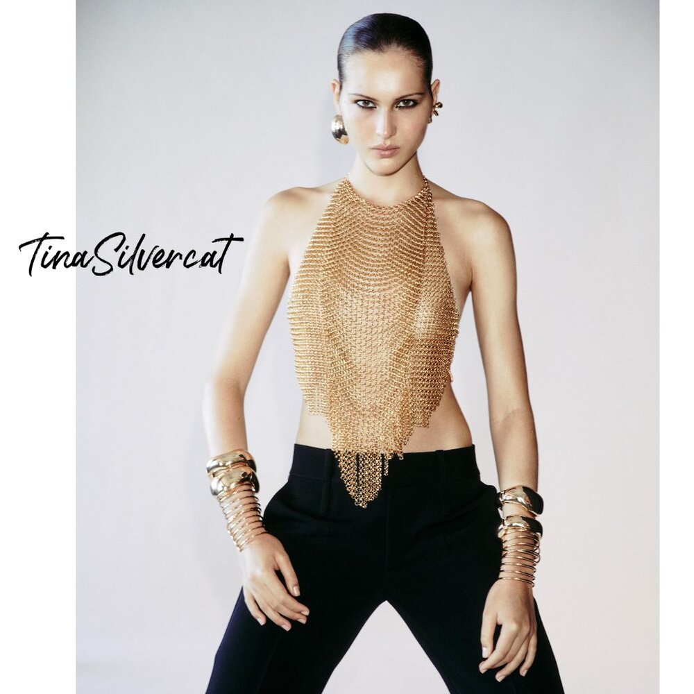 Zara Metallic Top Limited Edition Gold NWT